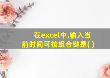 在excel中,输入当前时间可按组合键是( )